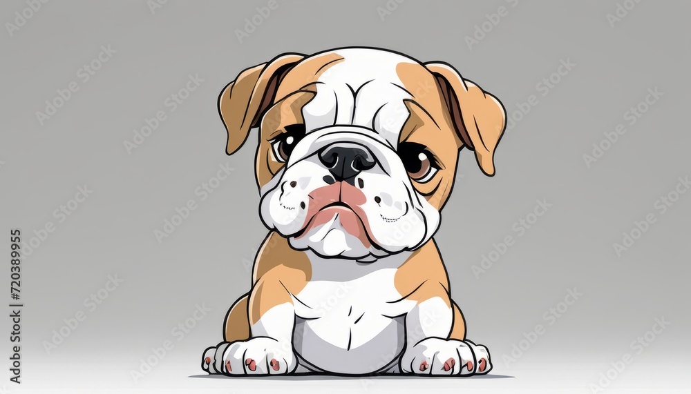 A small white and brown puppy dog with a sad look on its face