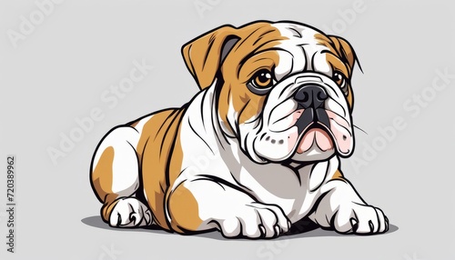 A cute brown and white dog with a pink nose