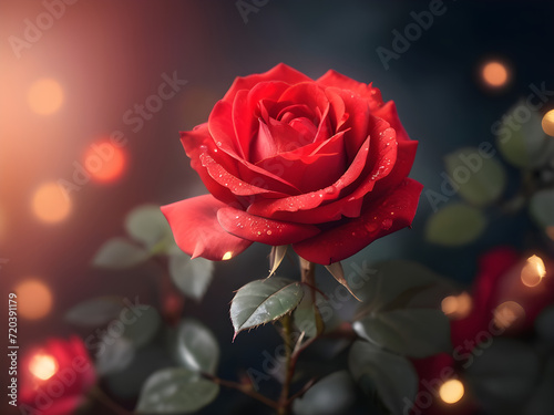 red rose on a dark background