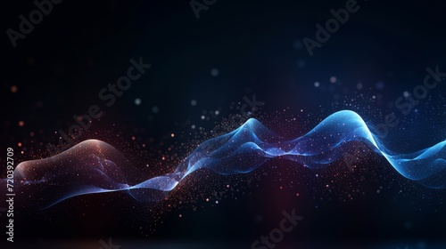 Digital abstract background, used for technological processes, neural networks, digital data storage, education, the basics of artificial intelligence. Cybernetic or technological wave background, ban