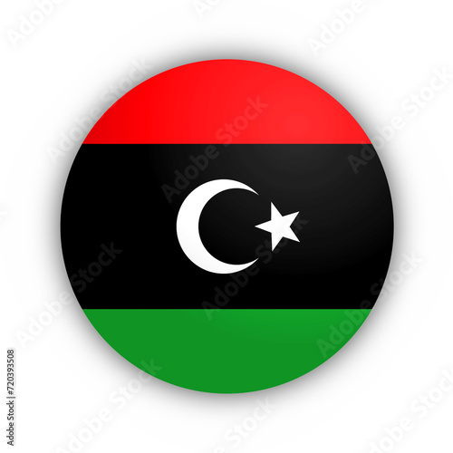 Flaga Libii Przycisk 3D
