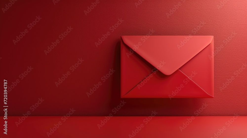 empty red envelope on red background with copy space empty red envelope on red background with copy space