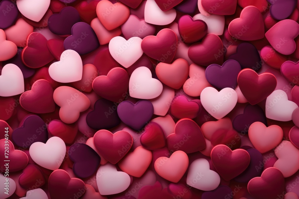 This image showcases an awe-inspiring abundance of hearts that are formed in the shape of hearts, Masses of Valentine's day hearts background wallpaper, AI Generated