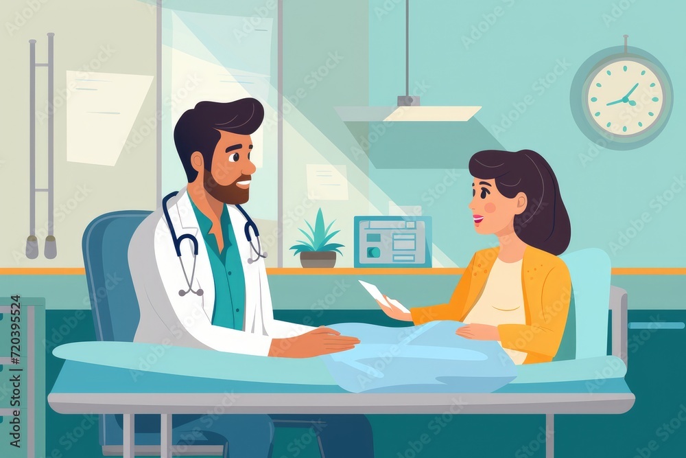 Doctor Talking to Patient in Hospital, Healthcare Consultation Session, medicine and a pediatrician talking to a patient in the hospital for medical child care, AI Generated Doctor Talking to Patient in Hospital, Healthcare Consultation Session, medicine and a pediatrician talking to a patient in the hospital for medical child care, AI Generated