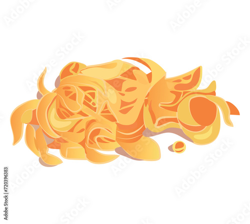 Paste of colorful set. This mouthwatering pasta illustration, meticulously designed and given a whimsical cartoon twist for a delightful addition to your projects. Vector illustration.