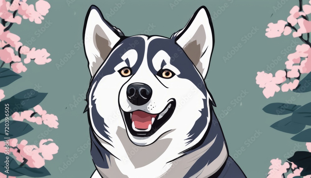 A happy husky dog with a smile on his face A happy husky dog with a smile on his face
