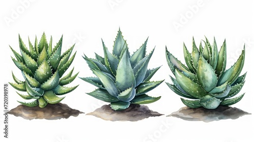 Detailed Aloe Plant Illustration  Pencil Sketch and Watercolor for Architects Generative AI
