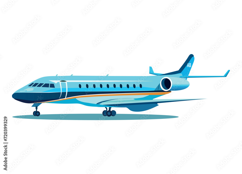 Plane of colorful set. This delightful illustration of an airplane combine expert design with a fun cartoon twist, set against a pure white backdrop. Vector illustration.