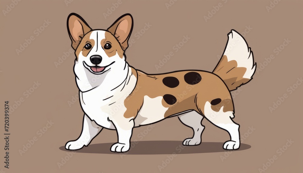 A cute corgi dog with brown and white fur