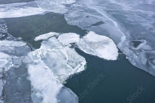 Frozen Bay of Puck near Kuznica at sunset, Hel Peninsula. Poland