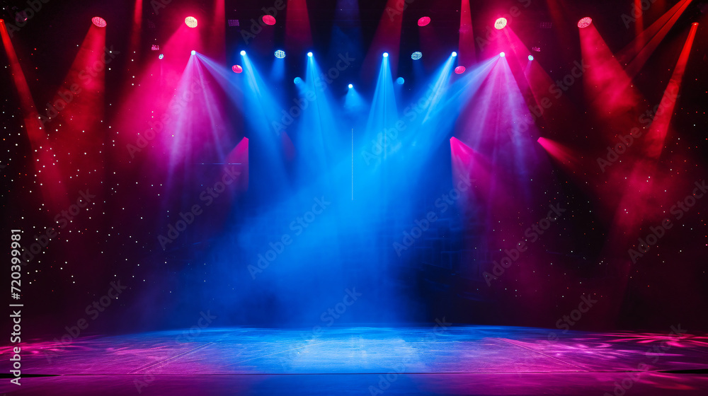 Opera Spotlight: Illuminated Theater Stage with Vibrant Backdrop
