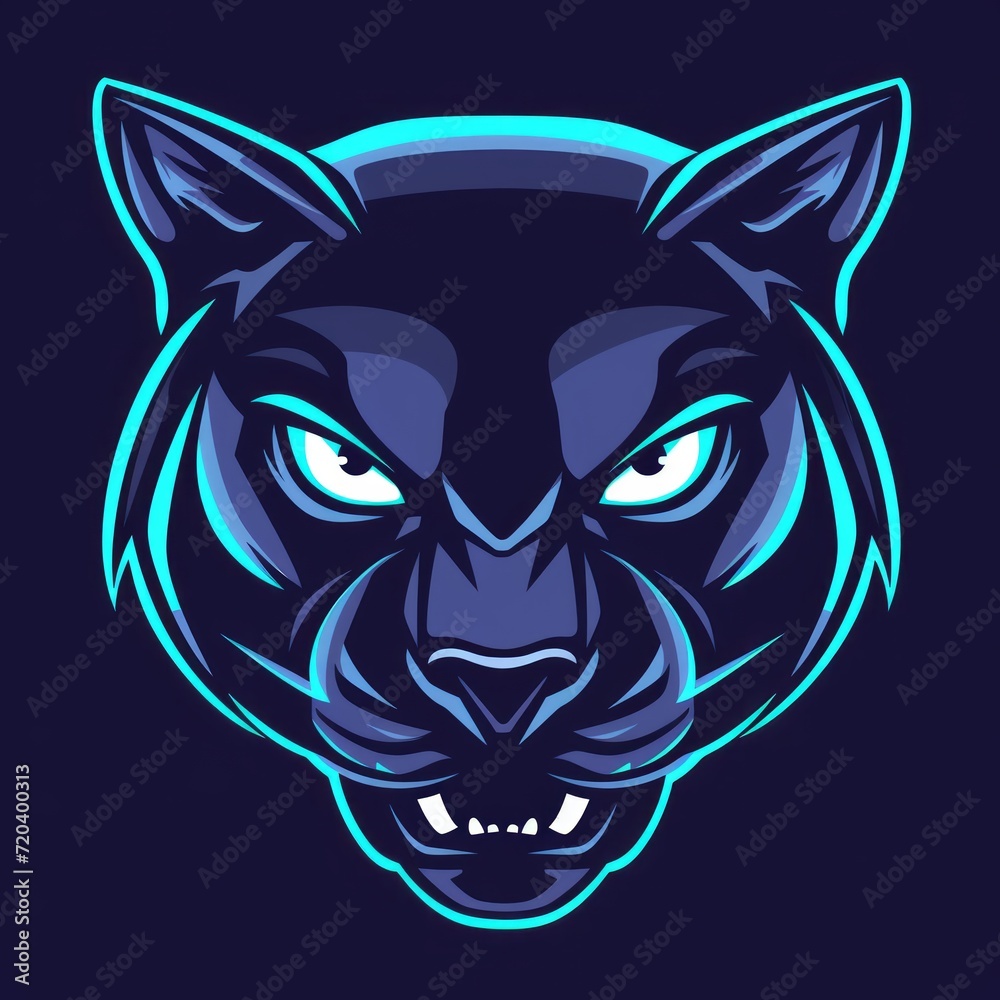 Striking Esports Logo of a Prowling Panther with Flat Design Generative AI