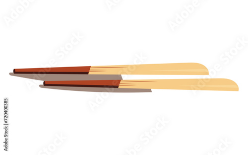 Sushi element of colorful set. This captivating illustration combines meticulous design with the charm of a cartoon style, complete with chopsticks against white canvas. Vector illustration.