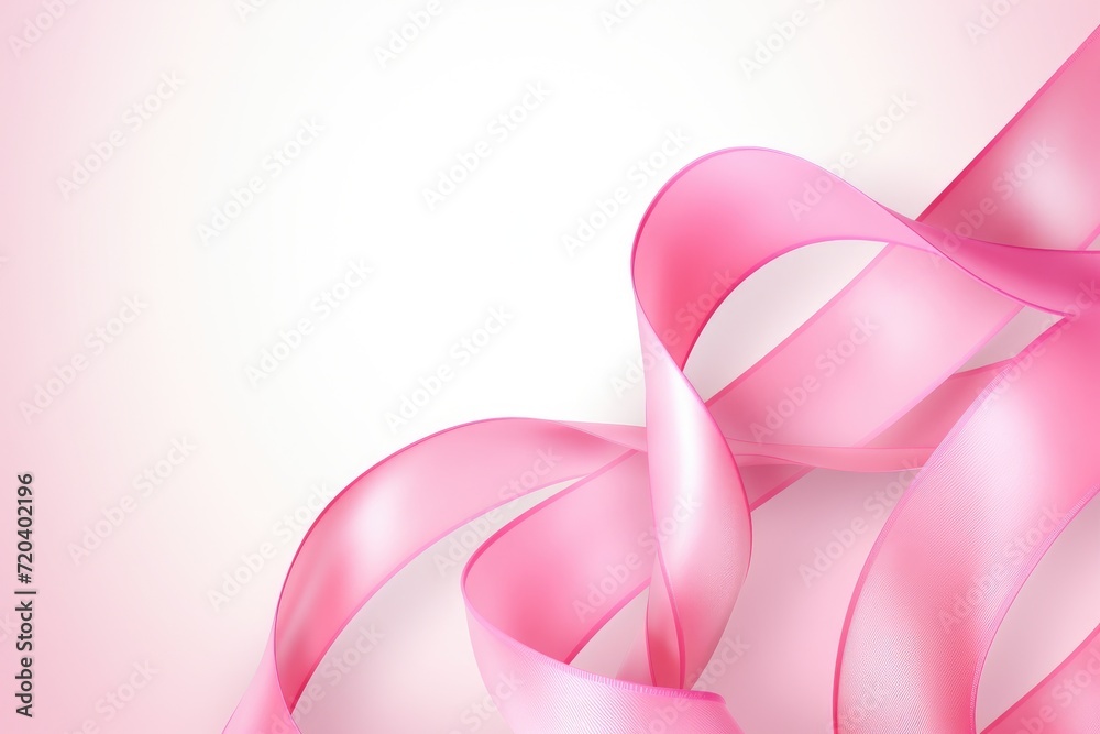 Image of a pink ribbon symbolizing breast cancer awareness, placed on a plain pink background, Pink ribbon breast cancer isolated on white background, AI Generated Image of a pink ribbon symbolizing breast cancer awareness, placed on a plain pink background, Pink ribbon breast cancer isolated on white background, AI Generated
