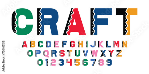 modern typography alphabet design. color font style. playful modern alphabet design