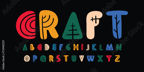 modern typography alphabet design. color font style. playful modern alphabet design