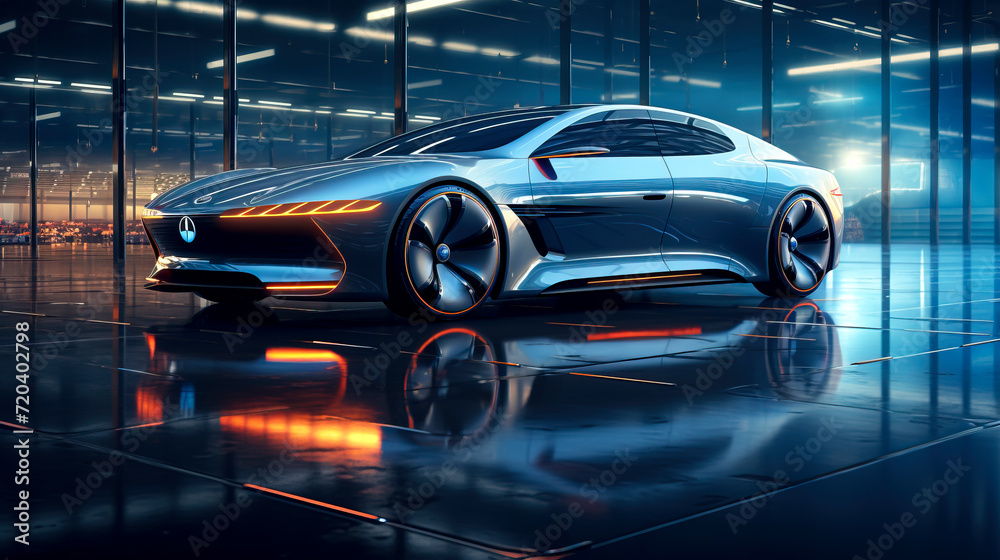 Sunset Mirage: Autonomous Concept Vehicle Showcase created with Generative AI technology