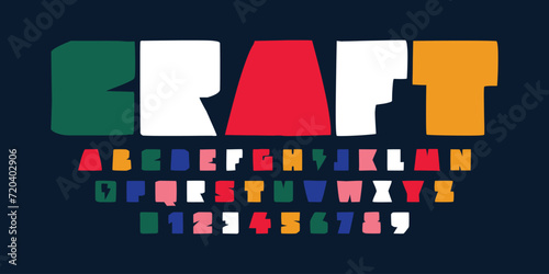 modern typography alphabet design. color font style. playful modern alphabet design
