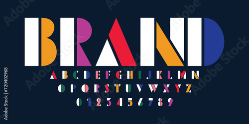 modern typography alphabet design. color font style. playful modern alphabet design