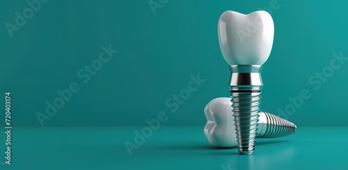 Highly detailed dental implant model: ideal illustration for medical and educational use photo