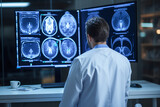 Experienced doctor in operation room analyzing x ray diagnosis surgeon radiologist Generative AI