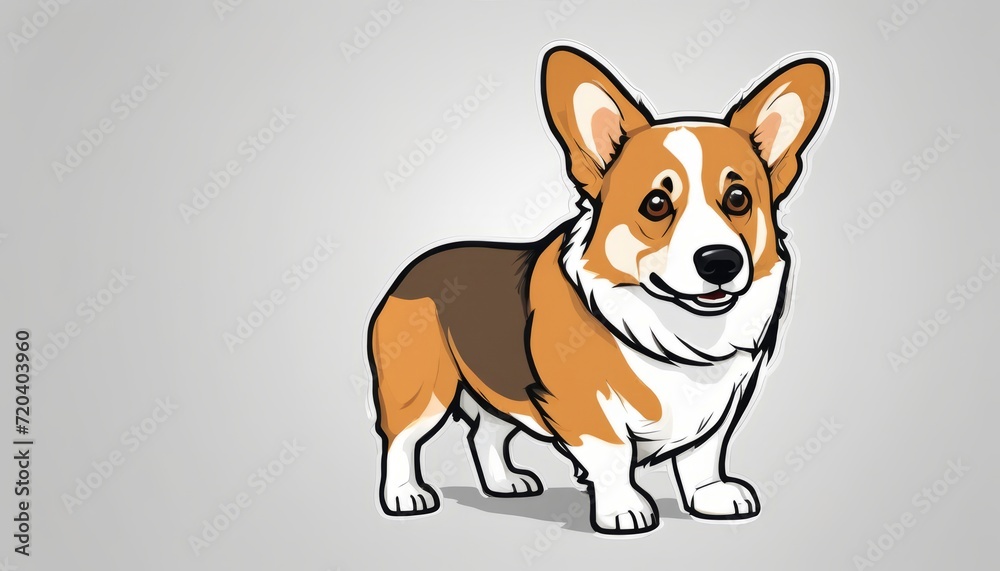 A cute corgi dog with a white chest and brown ears
