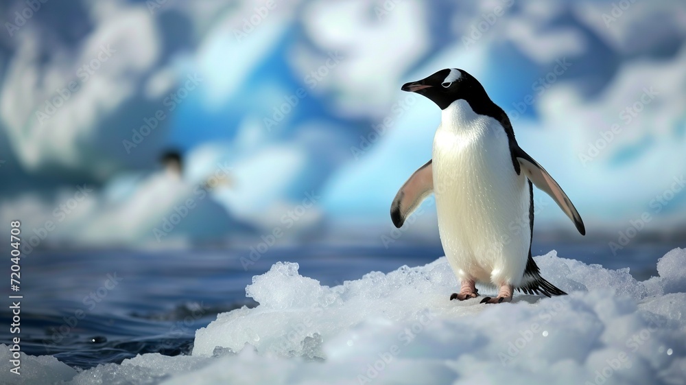 Fototapeta premium artificial intelligence macro image of a cute penguin
