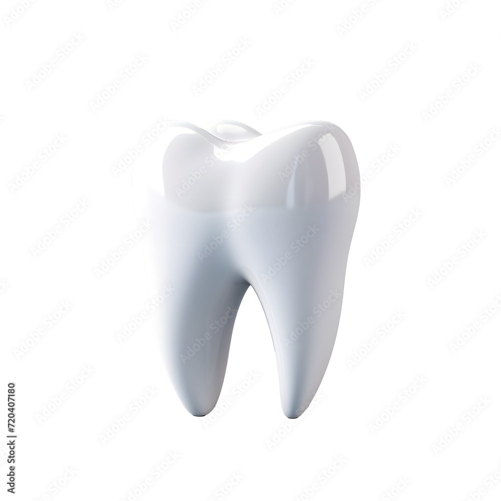 Transparent White Tooth Model, Isolated on White Background
