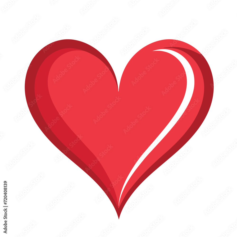 Vector cartoon simple heart shape Vector cartoon simple heart shape