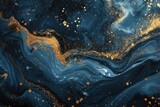 A close-up of the wallpaper in blue and gold. Generative Ai.