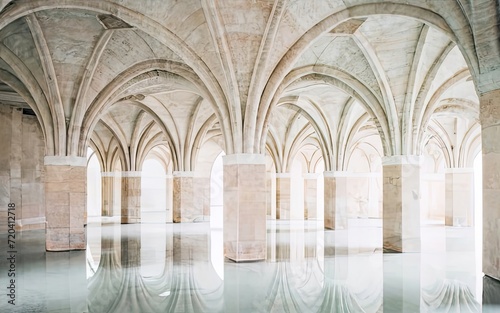 The smooth white walls are textured like paper