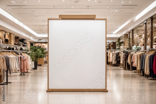 Empty board for service and product advertisement at department store. ai generative