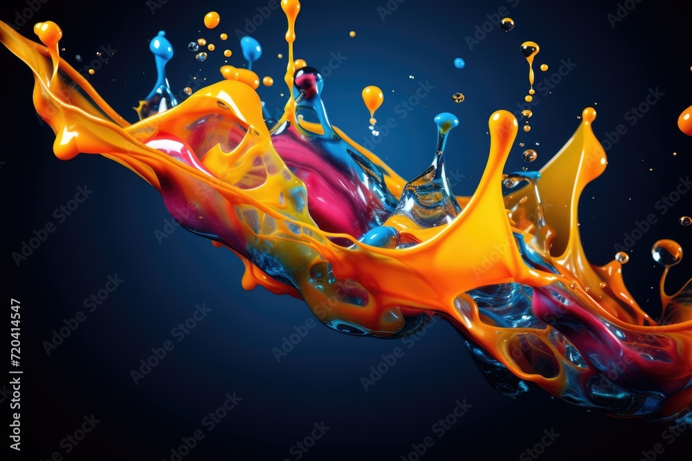 Color drop into water wallpaper, Paint and ink dropping into water, acrylic paint, color explosion, abstract, on white background AI generated