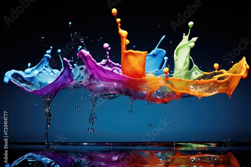Color drop into water wallpaper, Paint and ink dropping into water, acrylic paint, color explosion, abstract, on white background AI generated