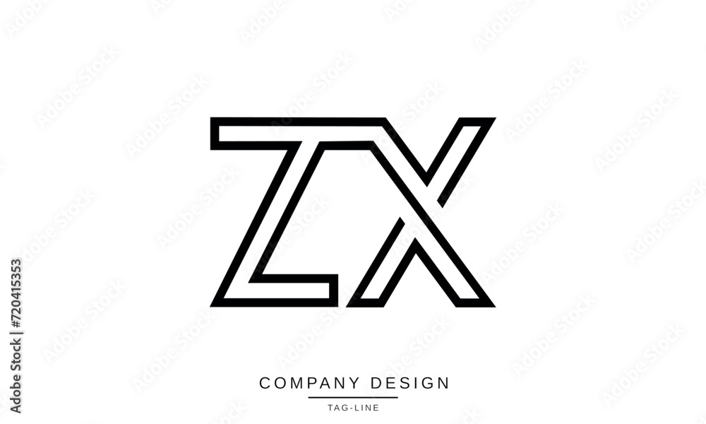 ZX, XZ, Abstract Letters Logo Monogram ZX, XZ, Abstract Letters Logo Monogram