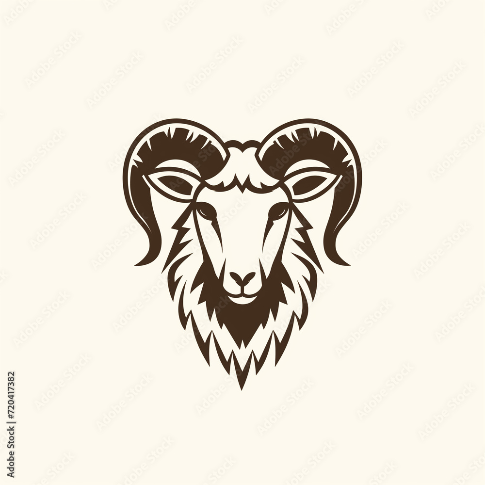 Flat modern logo design of a sheep Flat modern logo design of a sheep