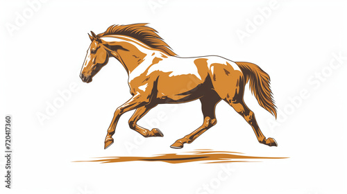 Flat modern logo design of a horse