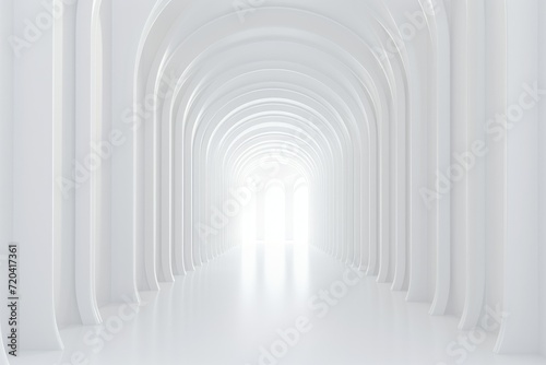 3D rendering corridor pillars background,3d render of a corridor with columns, 3d rendering white corridor pillars background AI generated © Tanu