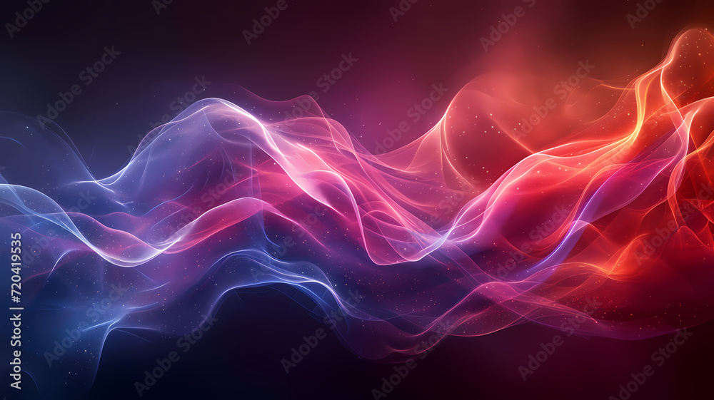 Abstract Colorful Light Waves on Dark Background