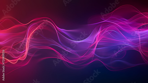 Abstract Colorful Light Waves on Dark Background