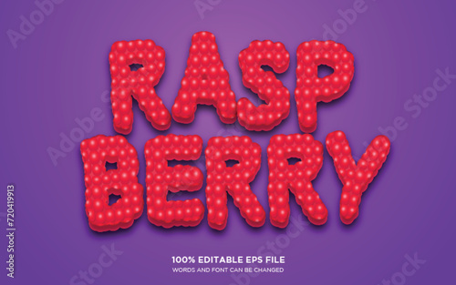 Raspberry 3d editable text style effect