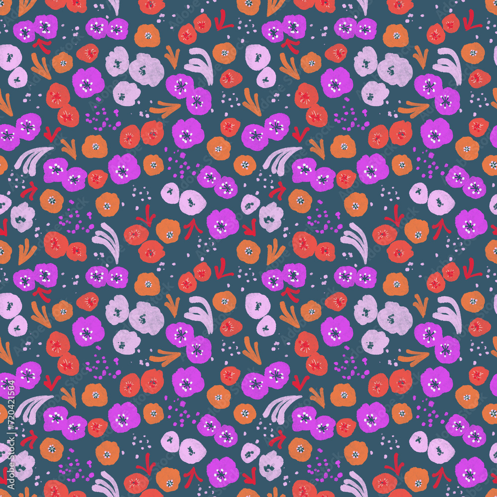 Floral seamless pattern. Illustration for fabric und textile design, wallpaper, fashion design. Floral seamless pattern. Illustration for fabric und textile design, wallpaper, fashion design.