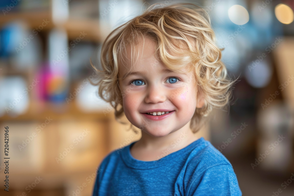 portrait of a smiling little boy in classroom portrait of a smiling little boy in classroom