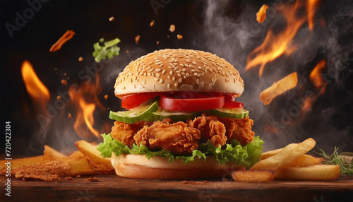 Crispy Fried Chicken Burger - Fresh and Delicious