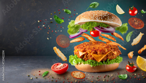 Crispy Fried Chicken Burger - Fresh and Delicious photo