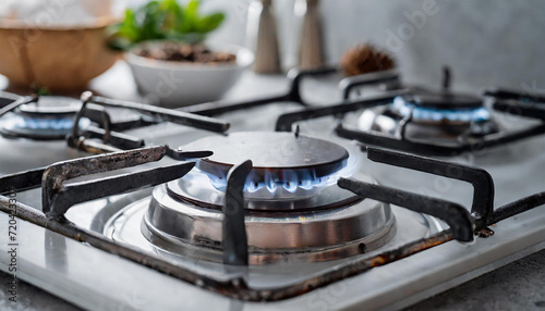 Gas Stove with Burner for Cooking: Slight Irregularities in Gas-Air Mixture Distribution