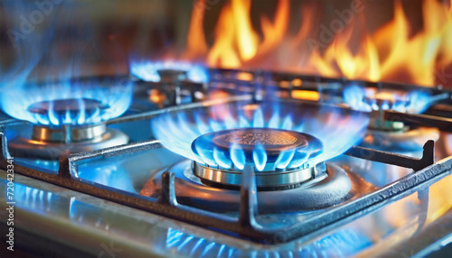 Gas Stove with Burner for Cooking: Slight Irregularities in Gas-Air Mixture Distribution