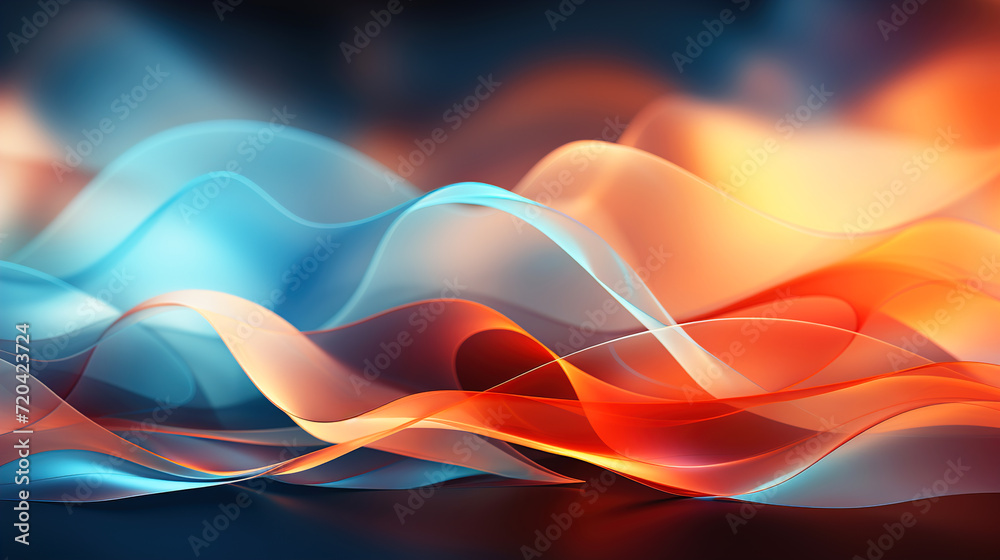 Naklejka premium Abstract Background Curved Lines Orange And Blue Combination 
