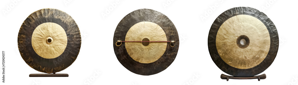 traditional oriental gong on white background traditional oriental gong on white background