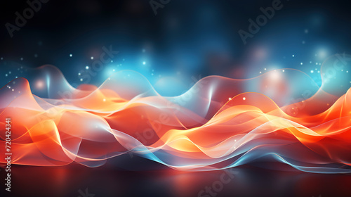 Abstract Background Curved Lines Orange And Blue Combination 